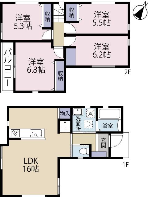 全１棟現場　家事の時短の嬉しい食洗機付き 間取り図画像