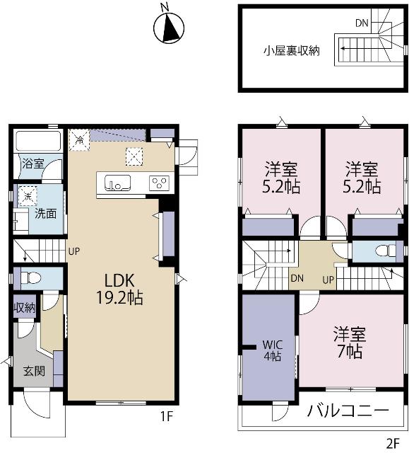 船橋市夏見台２丁目　築後未使用戸建 間取り図画像