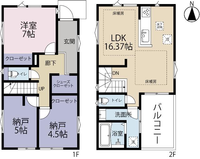 全１３区画／４号棟　近隣に生活施設充実 間取り図画像
