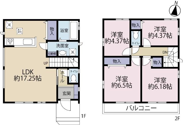 全２棟／Ａ号棟　ＺＥＨ水準の省エネ住宅 間取り図画像