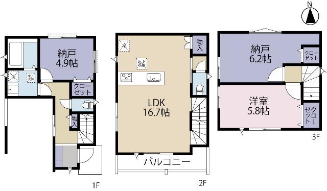 全１棟現場　ガス代の節約にもなるエコジョーズ 間取り図画像
