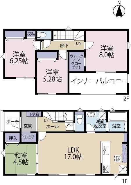 全１６区画／９号棟　雨の日でも安心インナーバルコニー 間取り図画像