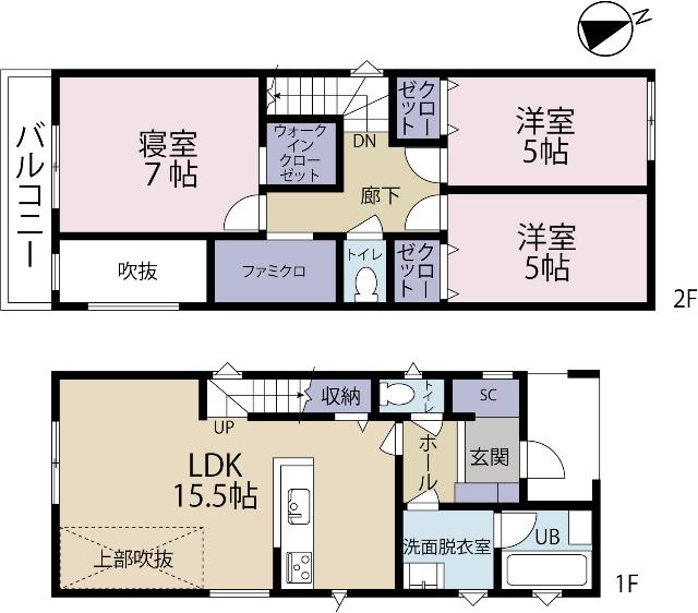全１棟現場　ＺＥＨ水準の省エネ住宅 間取り図画像