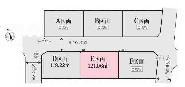 全６区画／Ｅ区画 区画図