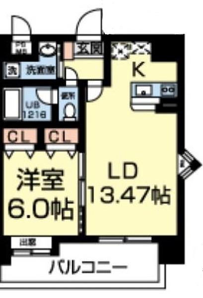マーベラス南熊本（501） 間取り図画像