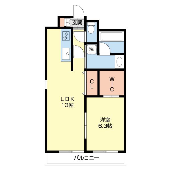 アンソレイユ月出（304） 間取り図画像