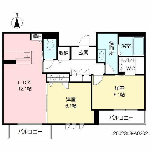 グレイス・ヴィラ水前寺（202） 間取り図画像