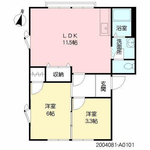 フレグランス国府　Ａ棟　＊＊（101） 間取り図画像