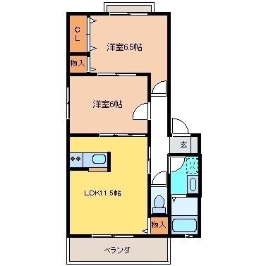 熊本市西区池田アパート 間取り図画像