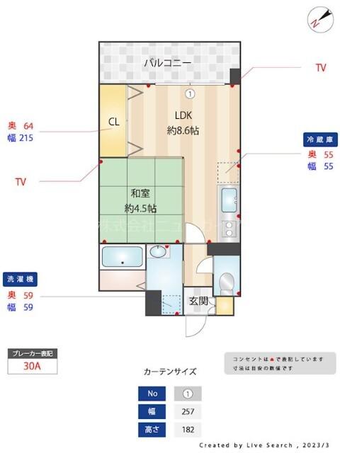 ニューガイアリルーム新大江No.69（203） 間取り図画像