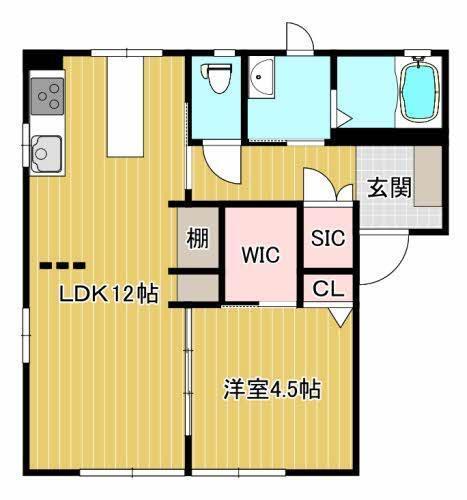 熊本市西区春日アパート 間取り図画像