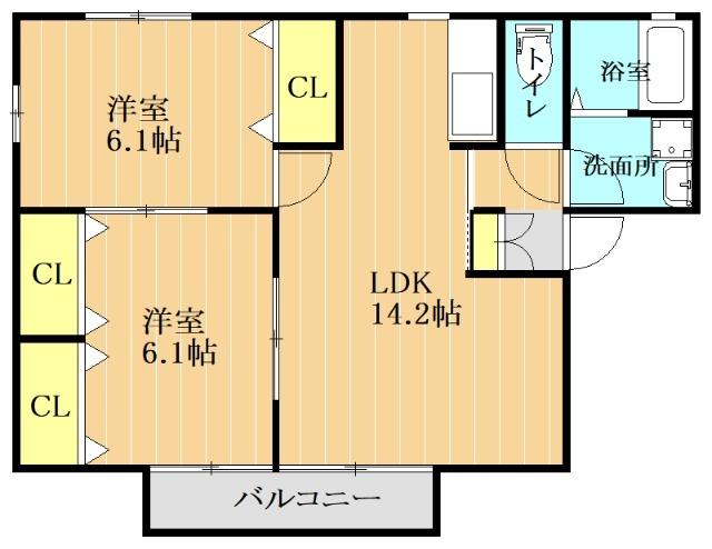 シンビオシスB（203） 間取り図画像