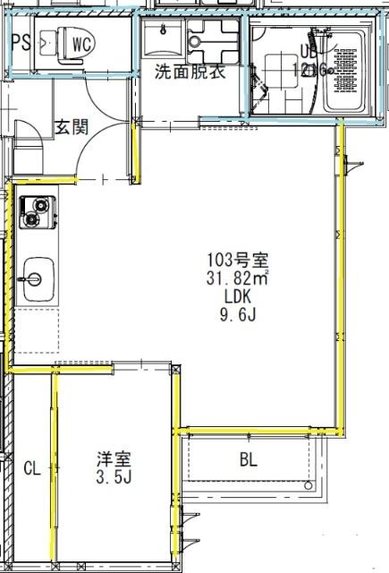 GRANDTIC　F.C.R（103） 間取り図画像
