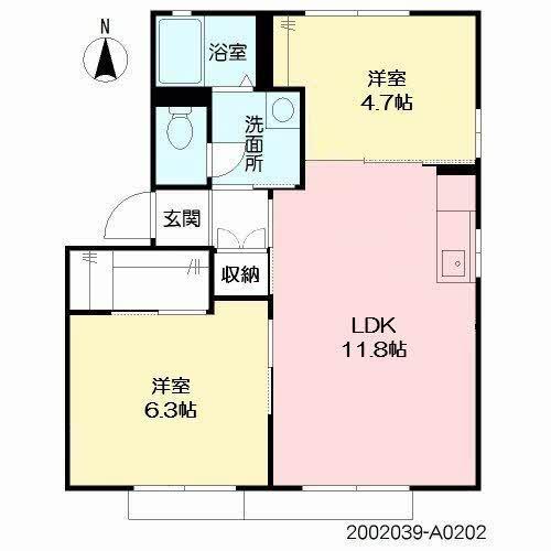 熊本市南区平田アパート 間取り図画像