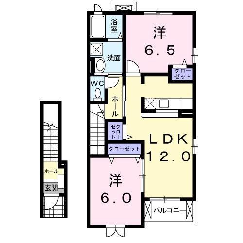 コゥジィーコートＢ（205） 間取り図画像