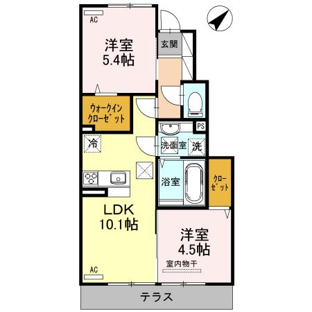 クレール東光Ⅱ（102） 間取り図画像