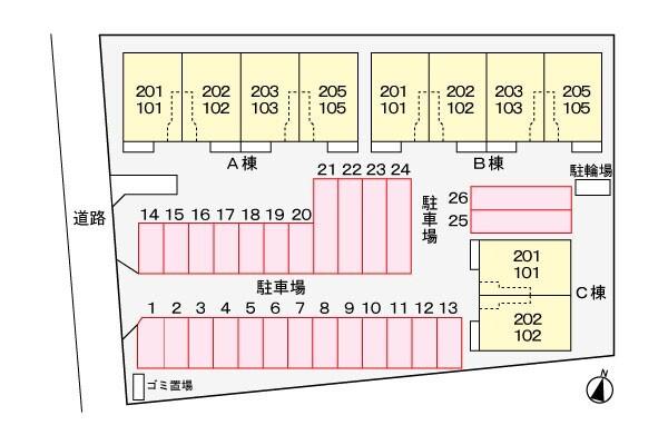 コゥジィーコートＢ（205） 駐車場