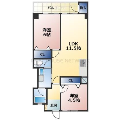 内装写真は405号室の写真です。