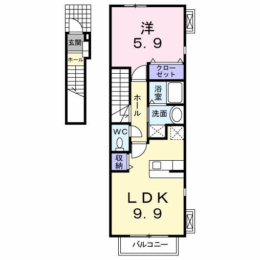 プラティークＡ（201） 間取り図画像