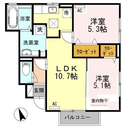 リバーパーク徳吉東　A棟（102） 間取り図画像