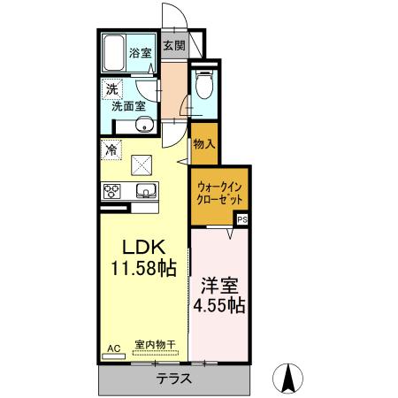 パープルシャイン蒲生（103） 間取り図画像