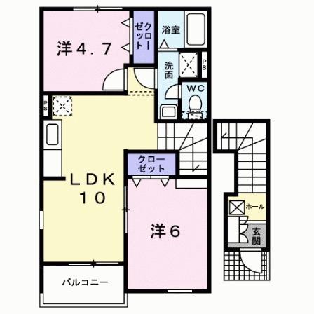 ヴィラージュ波風Ｂ（201） 間取り図画像