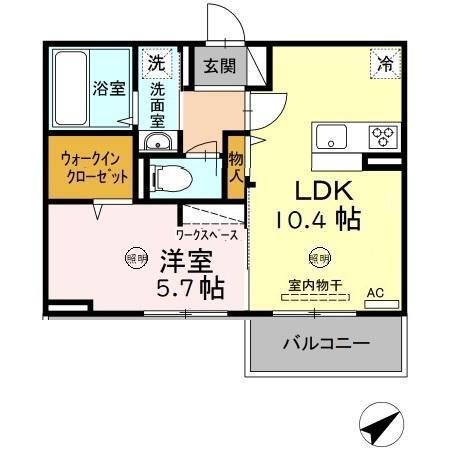 D-room柳町（206） 間取り図画像