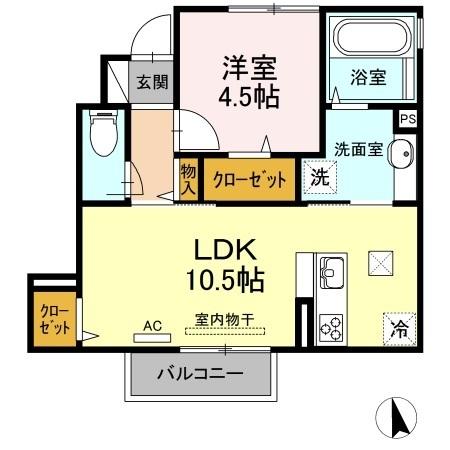 Grand Soleil（ｸﾞﾗﾝﾄﾞｿﾚｰﾕ）　B棟（101） 間取り図画像