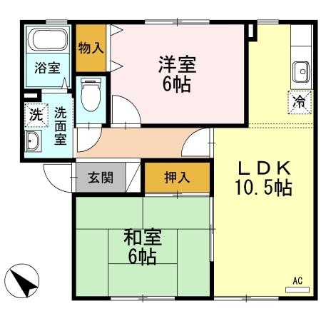 ガーデンヒルズ　A棟（102） 間取り図画像