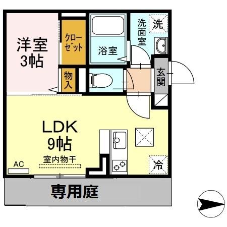 トレス城野貮番館（105） 間取り図画像