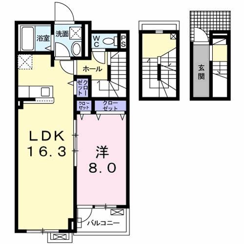 ピラーズ　石田（302） 間取り図画像