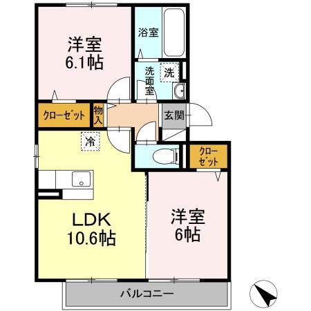 ベル　フルール　割子川（202） 間取り図画像