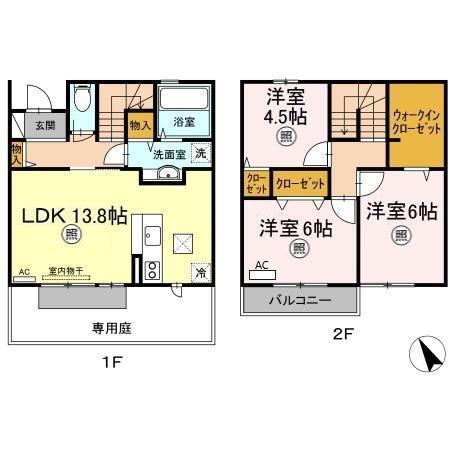 フローラ本城　A棟（101） 間取り図画像