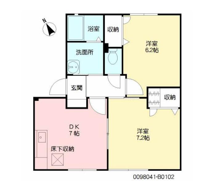 ドミール2004　Ｂ棟（102） 間取り図画像