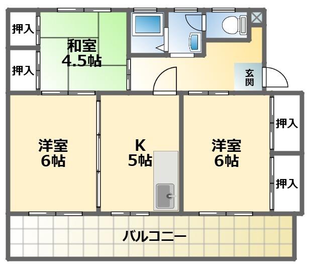 間取りは反転タイプになります。