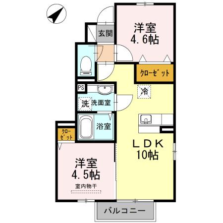 メゾンプランタニエール  キャトル（101） 間取り図画像