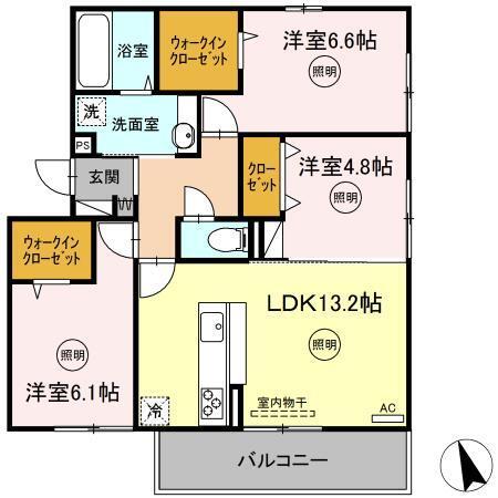 ラシュレ雅Ⅱ（301） 間取り図画像