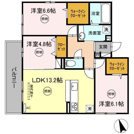 ラシュレ雅Ⅱ（302） 間取り図画像