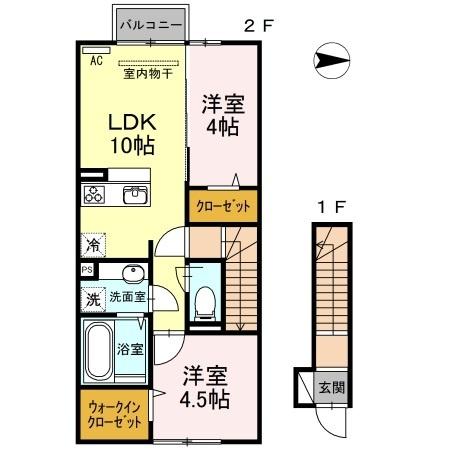 北九州市小倉南区沼本町アパート 間取り図画像