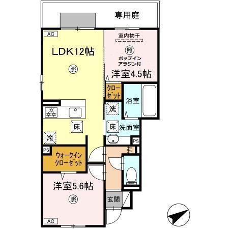 タウンコートカレラⅤ（101） 間取り図画像