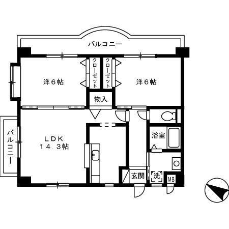 クレール長尾Ⅱ（601） 間取り図画像
