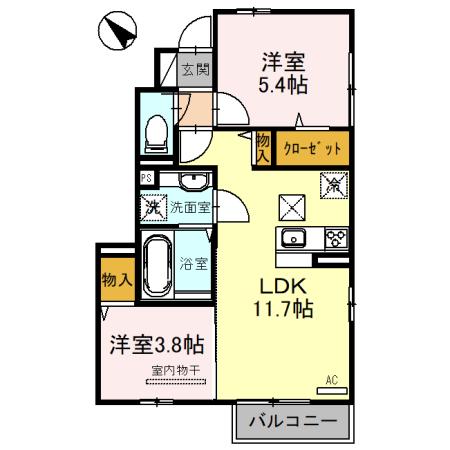 サニーコート　B棟（101） 間取り図画像