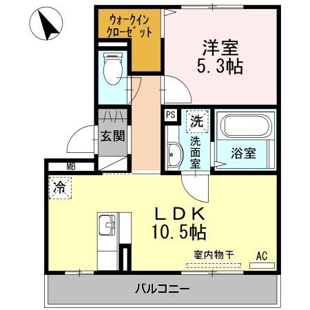 エスポワール祇園Ｂ（303） 間取り図画像