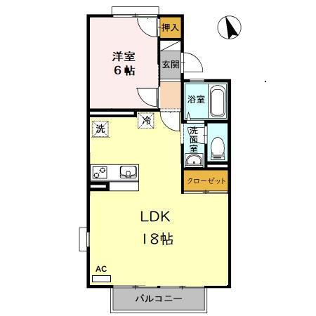 ハイツ桜橋　B棟（202） 間取り図画像