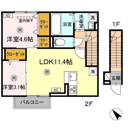 D-ROOM下貫（205） 間取り図画像