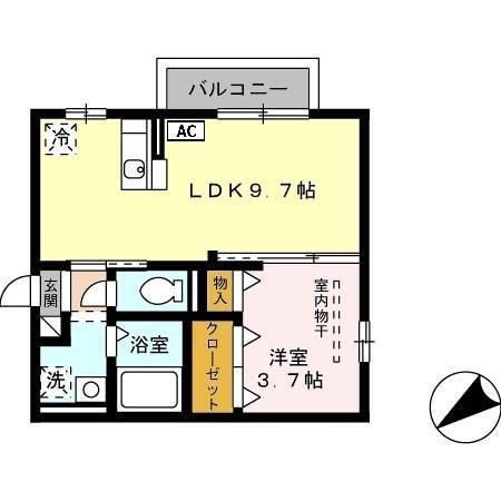 おおくぼの森　B棟（201） 間取り図画像