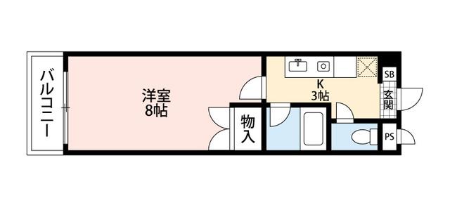 部屋によって壁紙の色が違います。