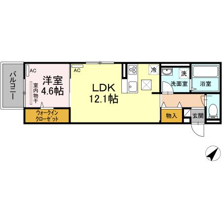 ルーブル下富野（102） 間取り図画像