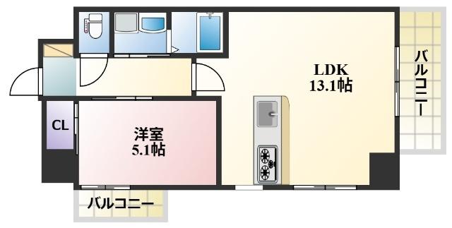 間取図は反転タイプになります。