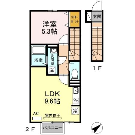 トレス日明壱番館（202） 間取り図画像